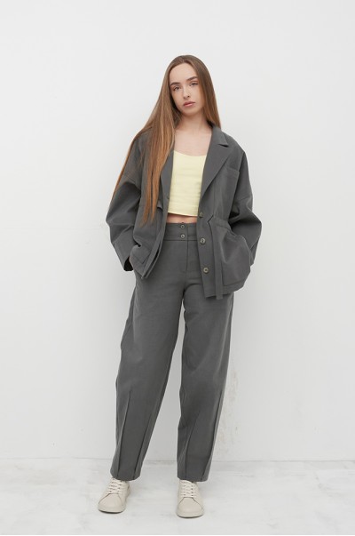 Штани баррел бавовна димчасто-зелений (БР 91)